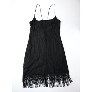 Elegant Black Lace Mini Dress